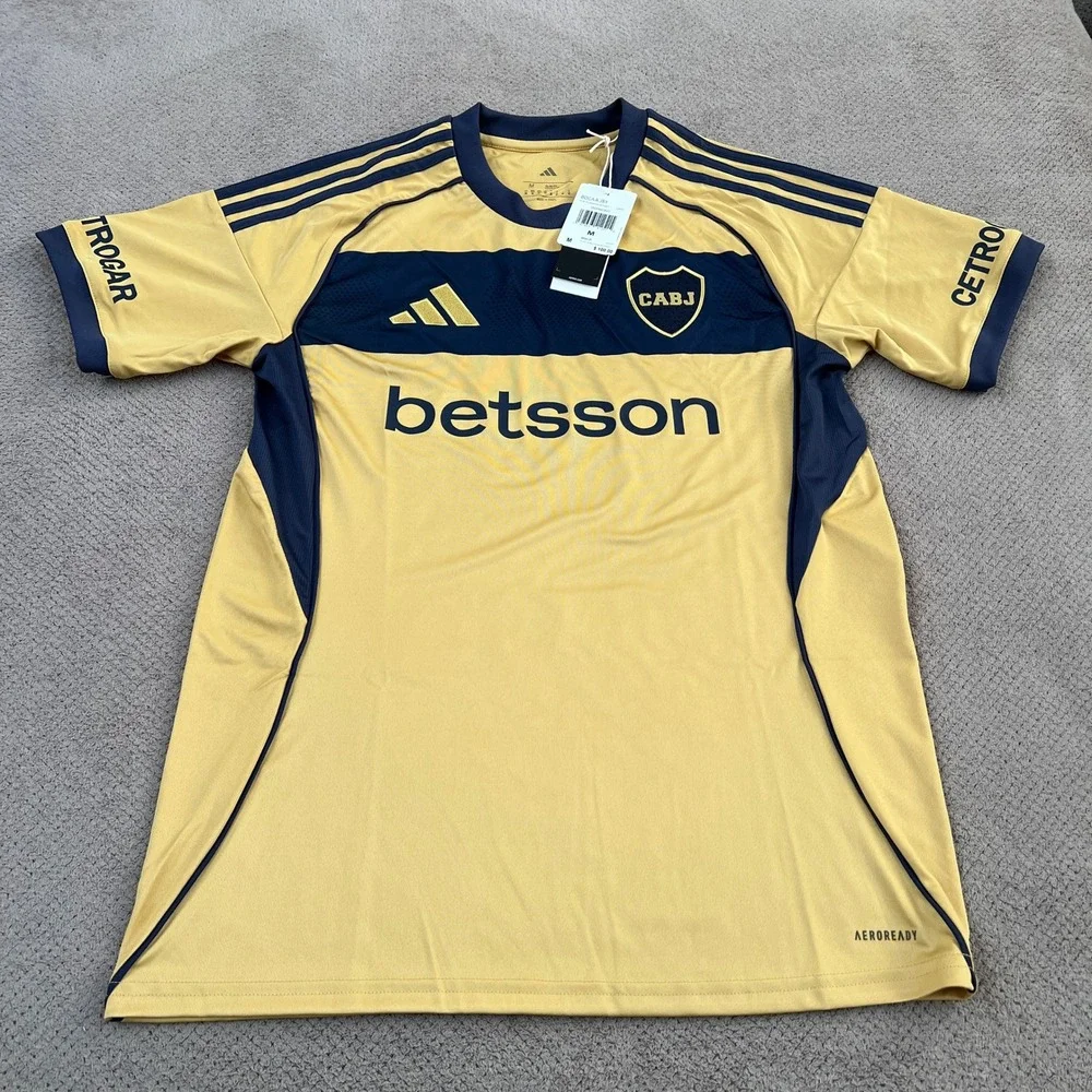Adidas Boca Juniors 2025-26‎ Away Jersey Pyrite Navy JJ4281 Mens Size Medium